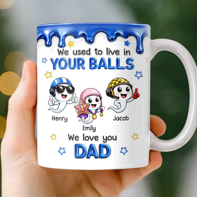 Custom 3D Inflated Effect Printed Mug - Personalized Funny Father's Day Birthday Gifts For Dad - Thank You For Being Our Rock