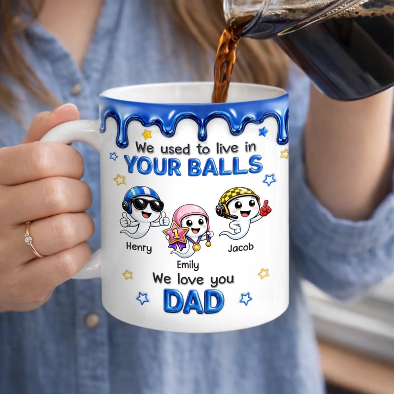 Custom 3D Inflated Effect Printed Mug - Personalized Funny Father's Day Birthday Gifts For Dad - Thank You For Being Our Rock