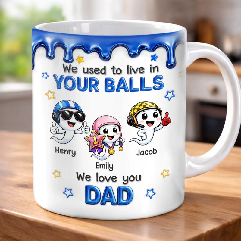 Custom 3D Inflated Effect Printed Mug - Personalized Funny Father's Day Birthday Gifts For Dad - Thank You For Being Our Rock