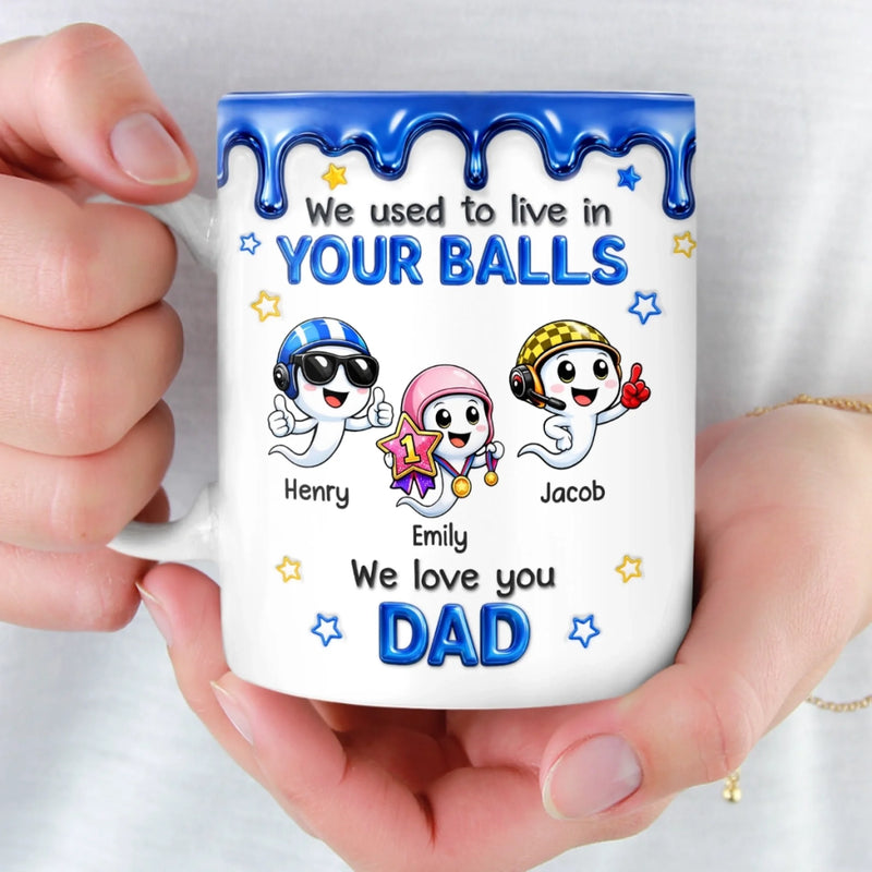 Custom 3D Inflated Effect Printed Mug - Personalized Funny Father's Day Birthday Gifts For Dad - Thank You For Being Our Rock