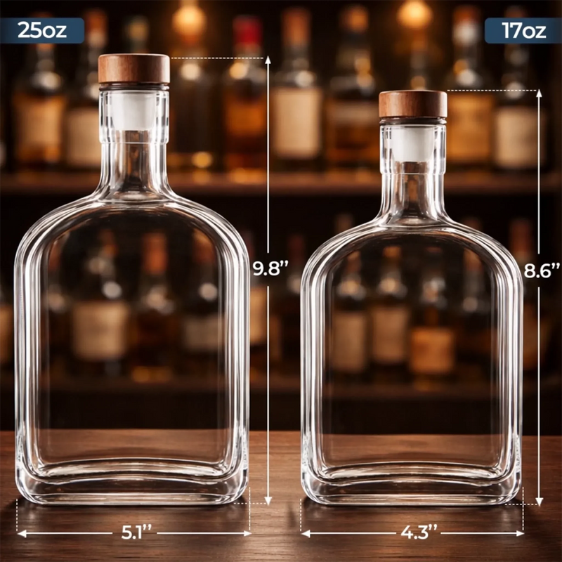Custom Liquor Decanter - Personalized Father's Day Birthday Gifts For Dad, Grandpa - Dad Always Leads With Love