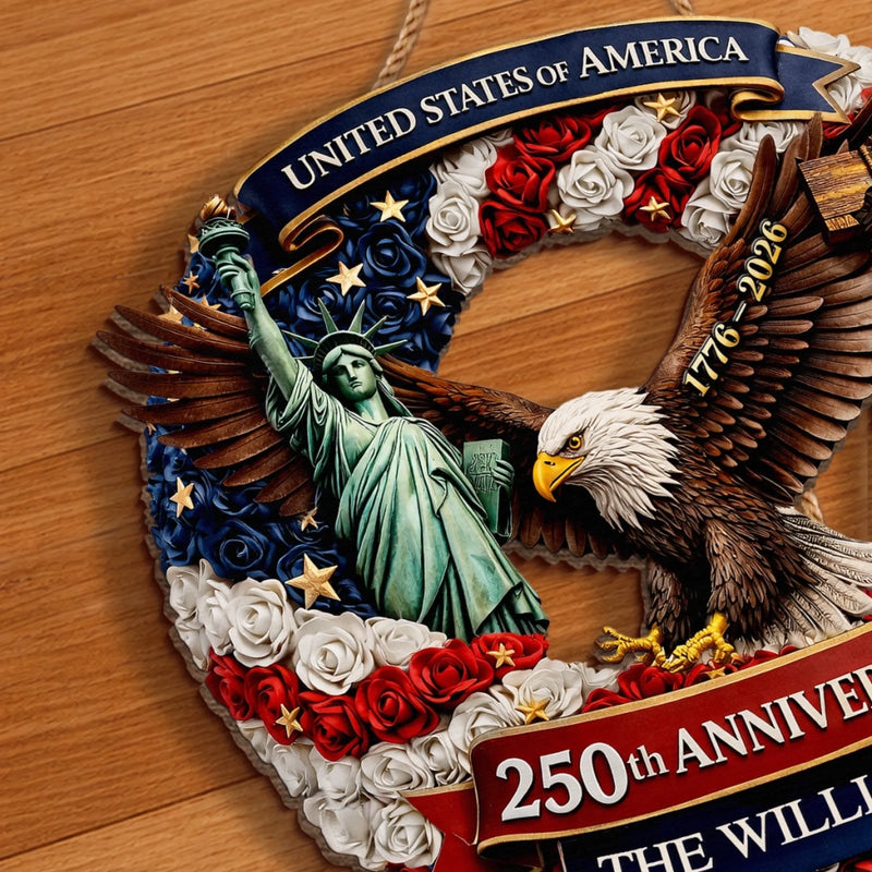 Custom Wood Sign - Personalized America 250th Anniversary Gifts For Mom, Dad, Brother, Sister, Kids - Freedom Is Who We Are