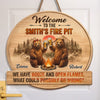 Custom Shaped Home Decor Wood Sign - Personalized Anniversary Wedding Camping Gifts For Campers, Husband And Wife, Him And Her - Booze And Open Flames