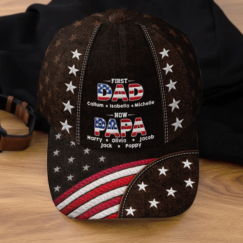 Custom Hat, All Over Print Classic Cap - Personalized Father's Day Birthday Gifts For Dad, Grandpa - Dad Always Our Protector