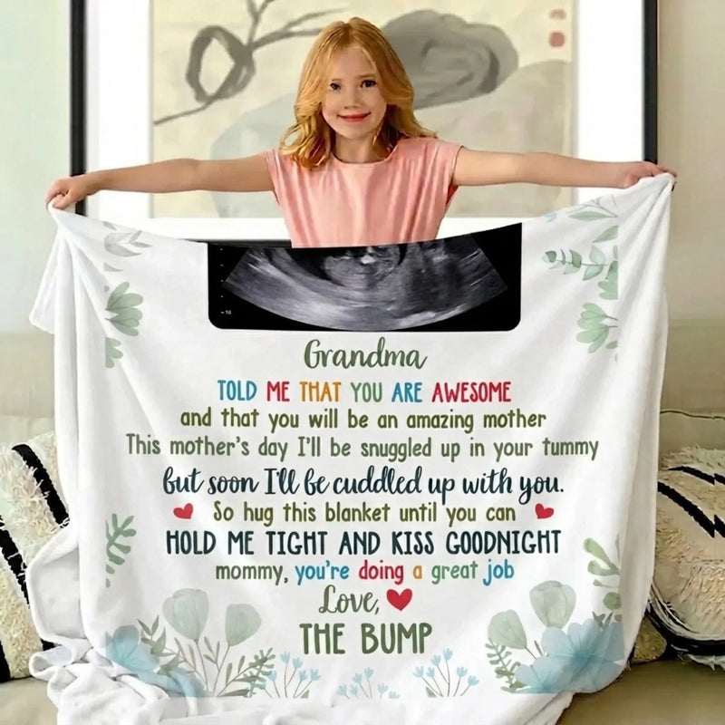 Custom Photo Blanket - Personalized Baby Shower, Gender Reveal Gifts For New Moms, New Dads, New Parents - Soon I’ll Be Cuddled Up With You