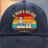 Custom Vintage Washed Denim Baseball Cap - Personalized Father's Day Birthday Gifts For Dog Lovers, Dog Dad And Mom - Pawrent Mode On