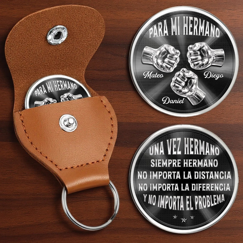 Abrazo De Bolsillo Personalizado - Regalo Para Hermano - Unidos Por Siempre Sin Importar El Problema