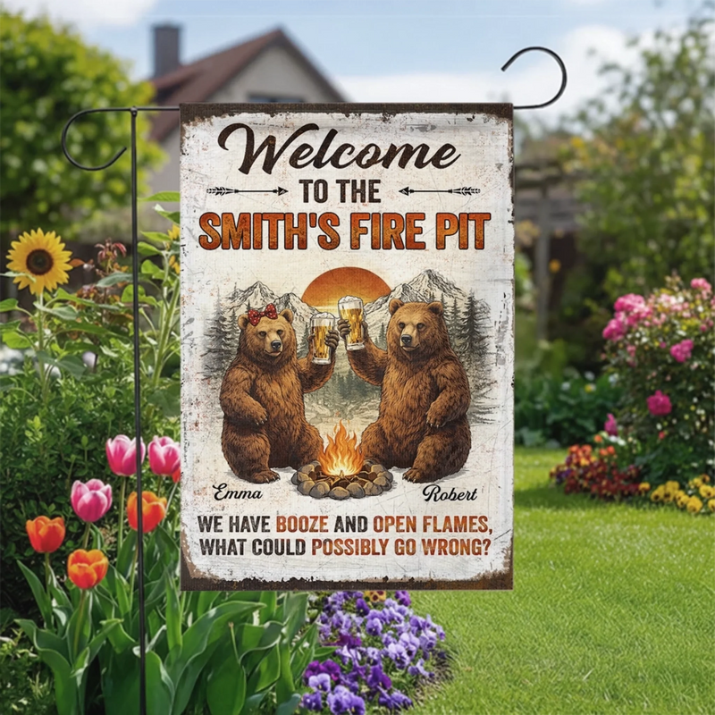 Custom Flag - Personalized Anniversary Wedding Camping Gifts For Campers, Husband And Wife, Him And Her - Where Love Meets The Outdoors