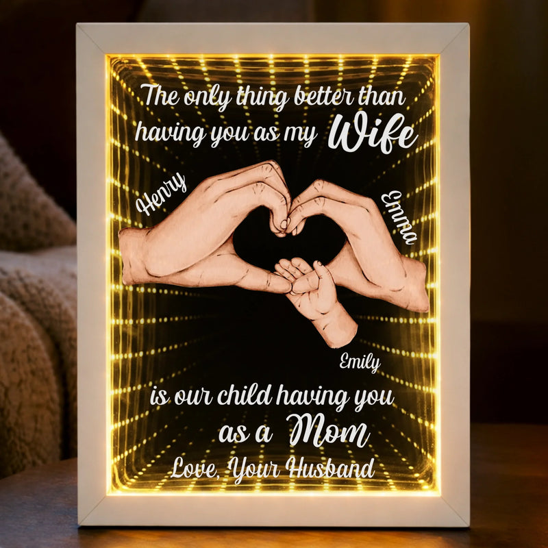Custom Infinity Mirror Light Box - Personalized Anniversary Wedding Gifts For Husband And Wife, Him And Her - Love That Shines Beyond Time