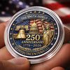 Custom Commemorative Keepsake Coin - Personalized America 250th Anniversary Gifts For Mom, Dad, Brother, Sister, Kids - Liberty Runs In Our Blood