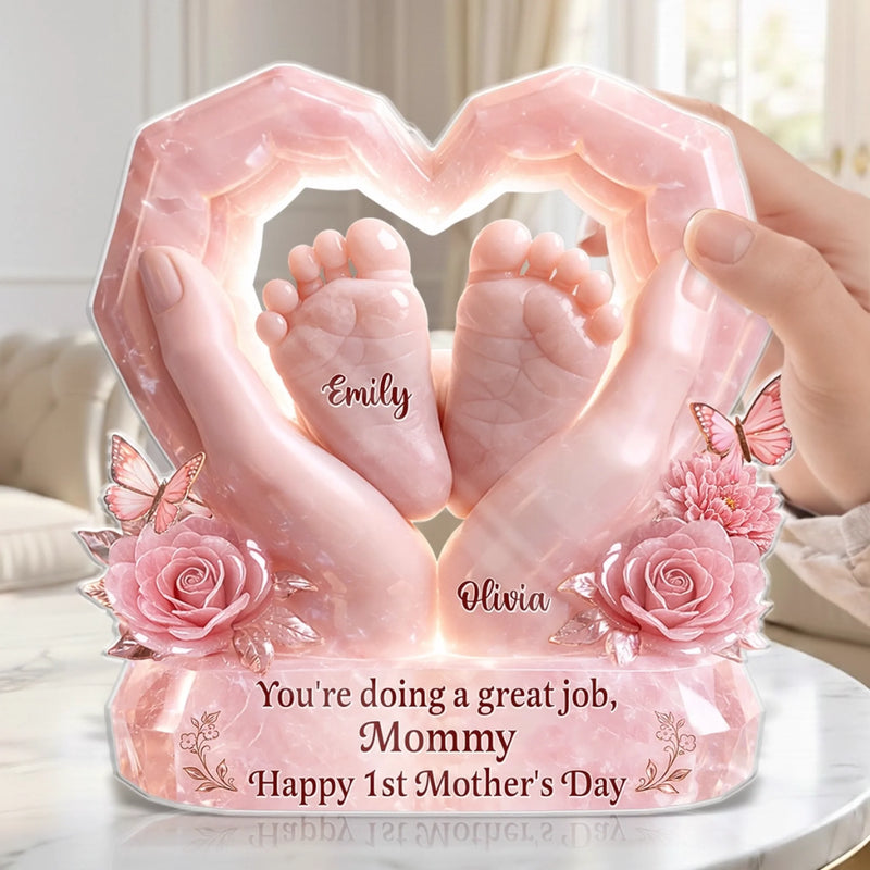 Custom Acrylic Plaque - Personalized Baby Shower, Gender Reveal Gifts For New Moms, Mom - Welcome Our Little Miracle