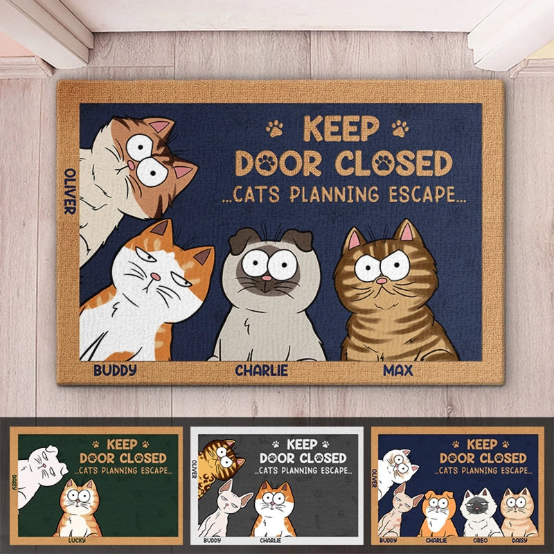 Custom Home Decor Decorative Mat - Personalized Birthday Gifts For Cat Lovers, Cat Owners - Don't Let The Cat Out No Matter What He Tells You
