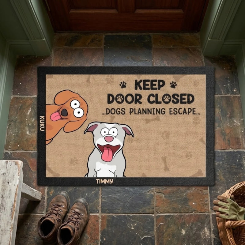 Custom Home Decor Decorative Mat - Personalized Birthday Gifts For Cat Lovers, Cat Owners - Don't Let The Cat Out No Matter What He Tells You