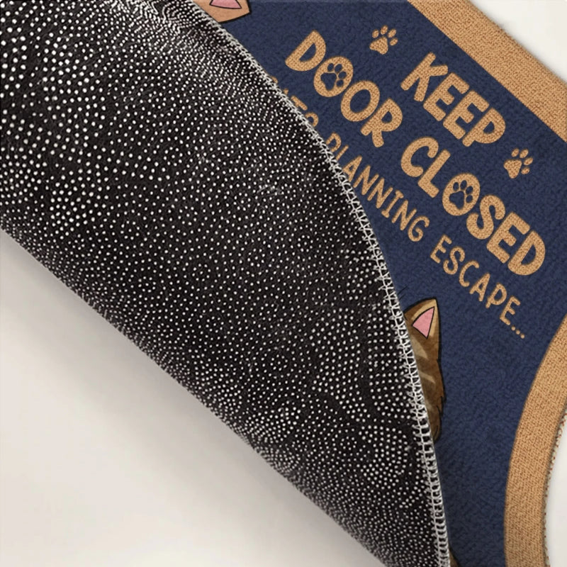 Custom Home Decor Decorative Mat - Personalized Birthday Gifts For Cat Lovers, Cat Owners - Don't Let The Cat Out No Matter What He Tells You