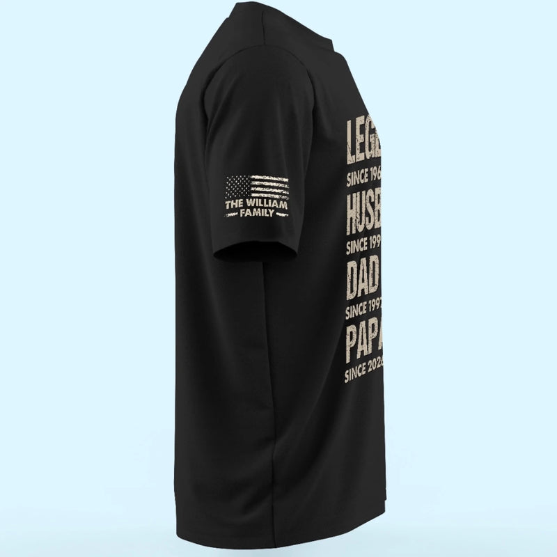 Custom Unisex T-Shirt With Design On Sleeve - Personalized Father's Day Birthday Gifts For Dad, Grandpa - Born To Become More