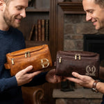 Custom Engraved Leather Toiletry Bag - Personalized Birthday Gifts For Men - For The Man Who’s Always On The Move
