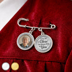 Custom Lapel Pin With Photo Charms - Personalized Memorial Sympathy Graduation Gifts For Grandma, Mom - In Every Step, I Feel You With Me