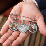 Custom Lapel Pin With Photo Charms - Personalized Memorial Sympathy Graduation Gifts For Grandma, Mom - In Every Step, I Feel You With Me