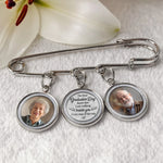 Custom Lapel Pin With Photo Charms - Personalized Memorial Sympathy Graduation Gifts For Grandma, Mom - In Every Step, I Feel You With Me