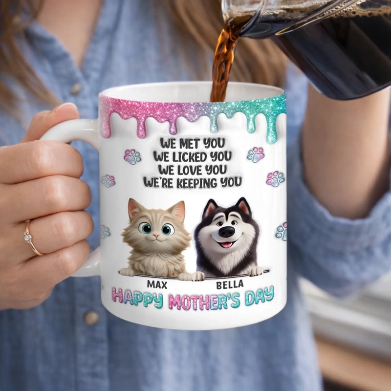Custom 3D Inflated Effect Printed Mug - Personalized Mother's Day Birthday Gifts For Dog Lovers, Mom - I Woof You So Much