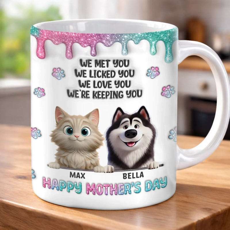 Custom 3D Inflated Effect Printed Mug - Personalized Mother's Day Birthday Gifts For Dog Lovers, Mom - I Woof You So Much