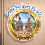 Custom Cruise Ship Door Magnet - Personalized Summer Vacation And Travel Gifts For Husband, Wife, Cruise Lovers - Sun, Love, And Summer