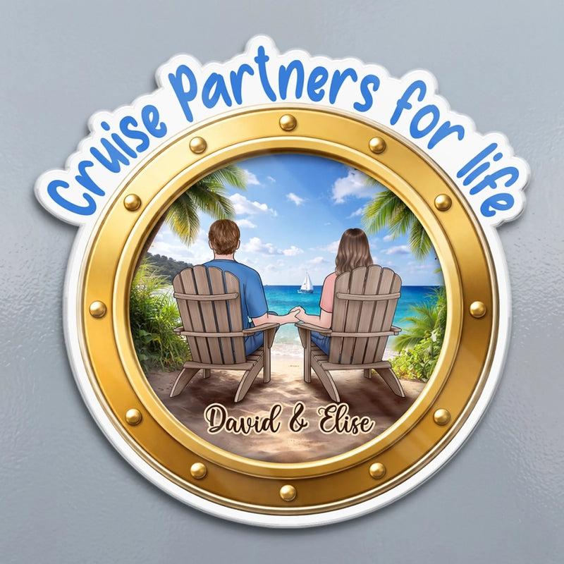 Custom Cruise Ship Door Magnet - Personalized Summer Vacation And Travel Gifts For Husband, Wife, Cruise Lovers - Sun, Love, And Summer