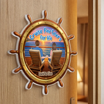 Custom Cruise Ship Door Magnet - Personalized Summer Vacation And Travel Gifts For Couple, Cruise Lovers - Anchored In Love