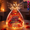 Custom Angel Glass Dome With Preserved Flowers - Personalized Birthday Gifts For Granddaughter - My Sweetest Girl In A World Of Roses