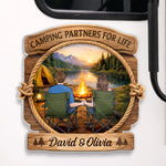 Custom Door Magnet - Personalized Anniversary Wedding Camping Gifts For Campers, Husband, Wife - Camping Partners For Life
