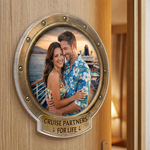 Custom Photo Cruise Ship Door Magnet - Personalized Summer Vacation And Travel Gifts For Couple, Cruise Lovers - Sailing Into Our Next Adventure