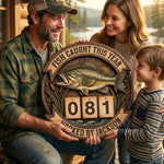 Custom Wooden Tracker Sign - Personalized Birthday Fishing Gifts For Fishermen - A True Angler’s Milestone