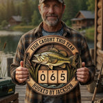 Custom Wooden Tracker Sign - Personalized Birthday Fishing Gifts For Fishermen - A True Angler’s Milestone