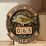 Custom Wooden Tracker Sign - Personalized Birthday Fishing Gifts For Fishermen - A True Angler’s Milestone