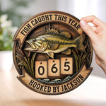 Custom Wooden Tracker Sign - Personalized Birthday Fishing Gifts For Fishermen - A True Angler’s Milestone
