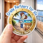 Custom Cruise Ship Door Magnet - Personalized Summer Vacation And Travel Gifts For Couple, Cruise Lovers - Sunsets And Love All Summer