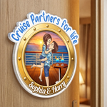 Custom Cruise Ship Door Magnet - Personalized Summer Vacation And Travel Gifts For Couple, Cruise Lovers - Sunsets And Love All Summer