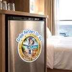 Custom Cruise Ship Door Magnet - Personalized Summer Vacation And Travel Gifts For Couple, Cruise Lovers - Sunsets And Love All Summer