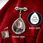 Custom Photo Teardrop Pin - Personalized Memorial Sympathy Graduation Gifts For Dad, Grandpa, Husband - Walking With You Today And Always
