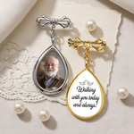 Custom Photo Teardrop Pin - Personalized Memorial Sympathy Graduation Gifts For Dad, Grandpa, Husband - Walking With You Today And Always
