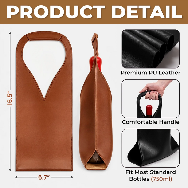 Custom Photo Leather Wine Bag - Personalized Best Friend Birthday Gifts For Women, Besties, Sisters, BFF - My Favorite Unpaid Therapist