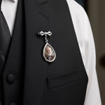 Custom Photo Teardrop Pin - Personalized Memorial Sympathy Graduation Gifts For Dad, Grandpa, Husband - Walking With You Today And Always