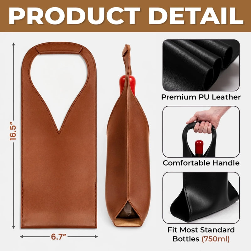 Custom Leather Wine Bag - Personalized Funny Gifts For Coworker, Work Bestie - Thanks For The Laughs At Work