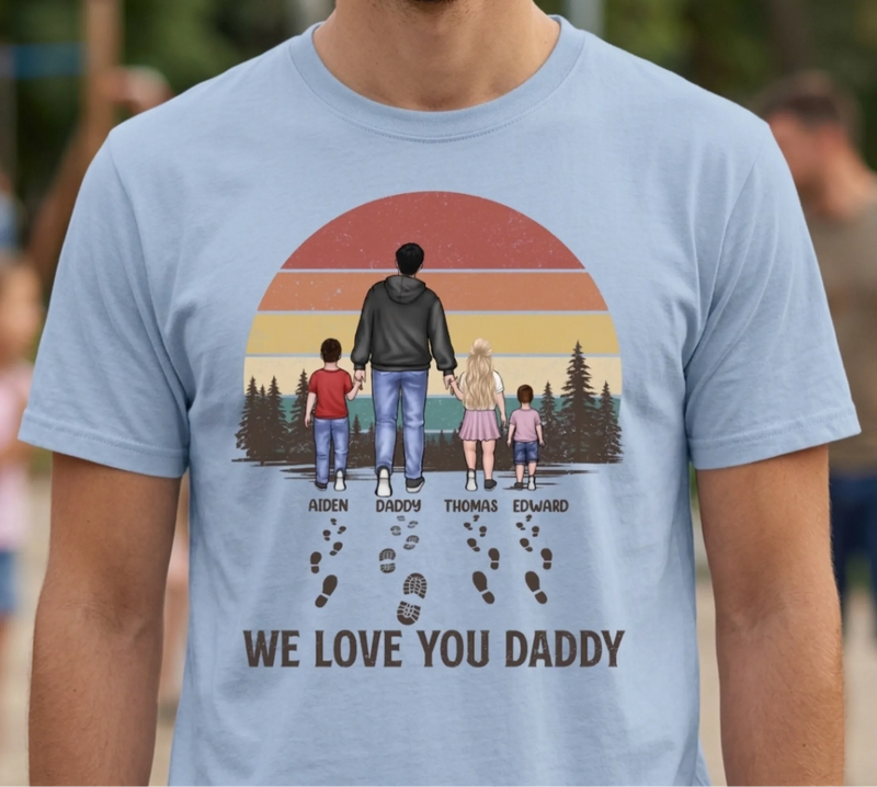 Walk Together Stay Close - Family Personalized Custom Unisex T-shirt, Premium T-shirt, Hoodie - Father's Day, Gift For Dad, Grandpa