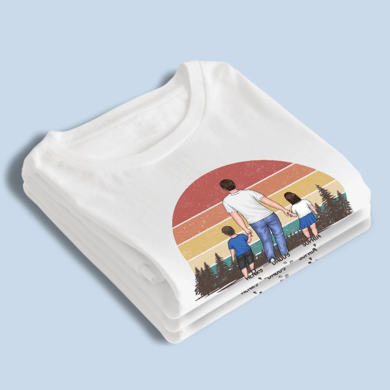 Walk Together Stay Close - Family Personalized Custom Unisex T-shirt, Premium T-shirt, Hoodie - Father's Day, Gift For Dad, Grandpa