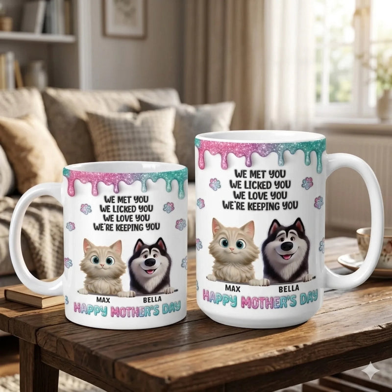 Custom 3D Inflated Effect Printed Mug - Personalized Mother's Day Birthday Gifts For Dog Lovers, Mom - I Woof You So Much