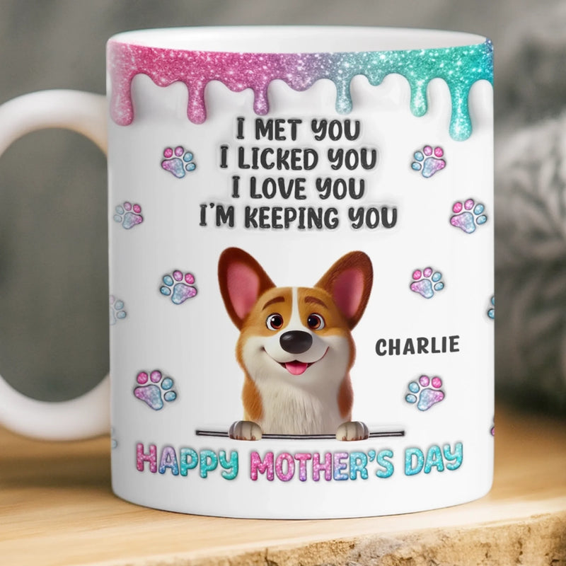 Custom 3D Inflated Effect Printed Mug - Personalized Mother's Day Birthday Gifts For Dog Lovers, Mom - I Woof You So Much