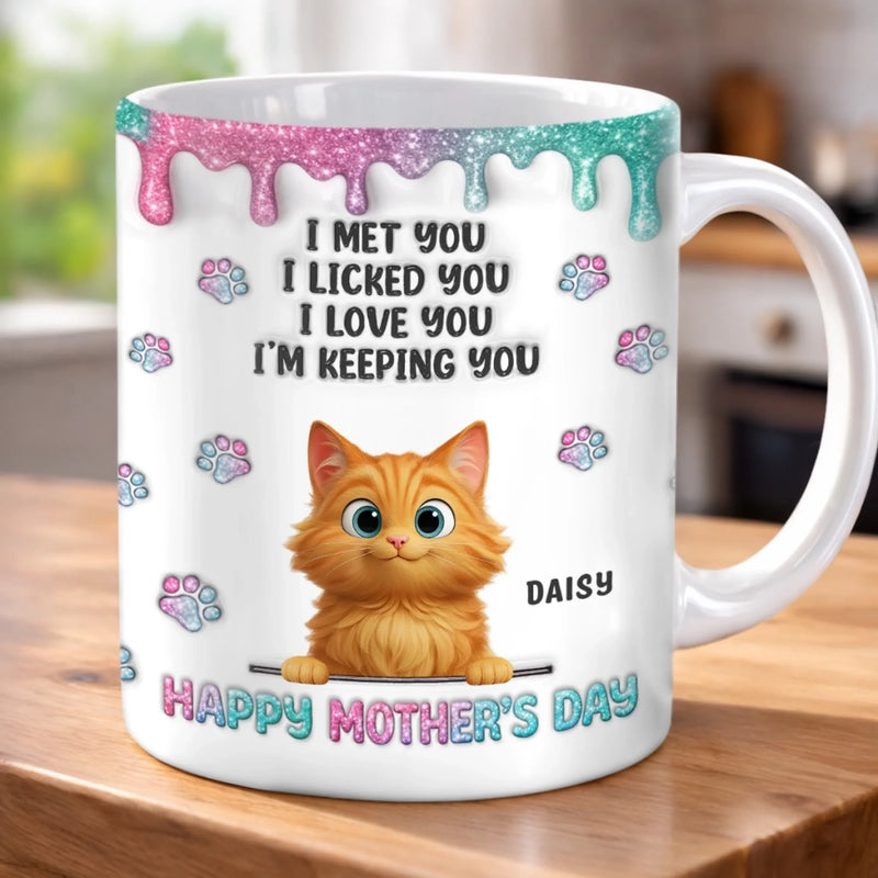 Custom 3D Inflated Effect Printed Mug - Personalized Mother's Day Birthday Gifts For Dog Lovers, Mom - I Woof You So Much