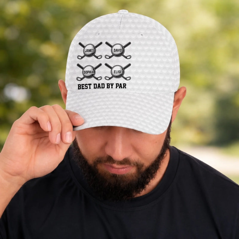 Custom Hat, All Over Print Classic Cap - Personalized Birthday Golf Gifts For Dad, Grandpa - Golf Dad Life Is The Best