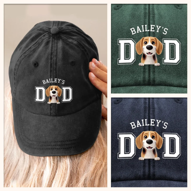 Belongs To The Fluffy One - Dog Personalized Custom Vintage Washed Denim Baseball Cap - Father's Day, Gift For Dad, Pet Owners, Pet Lovers